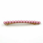 Barrette cheveux fine 8cm avec perles fantaisie rose