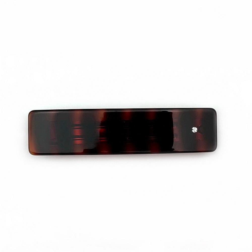 Barrette cheveux celluloid rectangulaire 9cm demi-blond strass