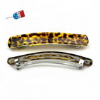 Barrette cheveux classique motif léopard 10cm