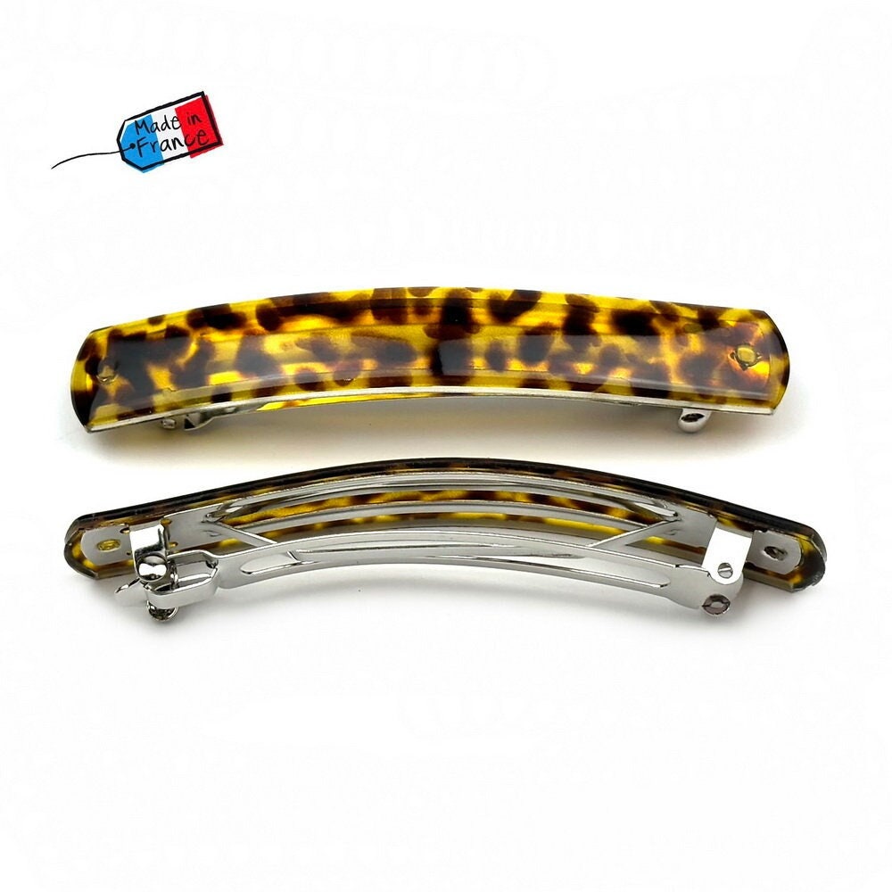 Barrette cheveux classique motif léopard 10cm