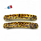 Barrette cheveux classique motif léopard 10cm, Fabrication française