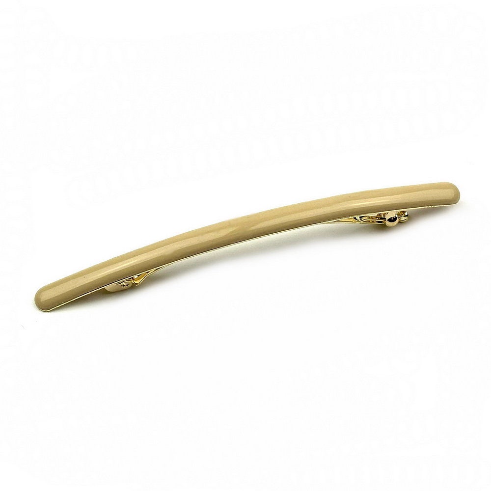 Barrette cheveux émail fine 10cm beige