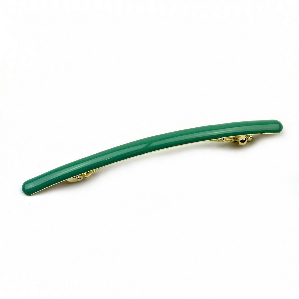 Barrette cheveux émail fine 10cm vert