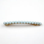 Barrette cheveux fine 8cm avec perles fantaisie bleu