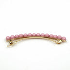 Barrette cheveux fine 8cm Clip Paris avec perles fantaisie rose