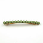 Barrette cheveux fine 8cm avec perles fantaisie vert