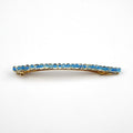 Barrette cheveux fine 8cm, perles de rocaille bleu