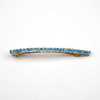 Barrette cheveux fine 8cm, perles de rocaille bleu