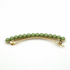 Barrette cheveux fine 8cm avec perles fantaisie, vert