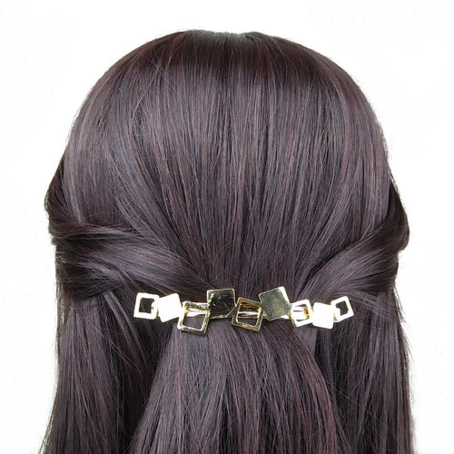 Barrette cheveux géométrique doré, cheveux fins