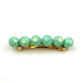 Barrette cheveux grosse perle facette 8cm vert