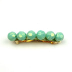 Barrette cheveux grosse perle facette 8cm vert