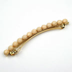 Barrette cheveux longue 10cm perle facette beige, cheveux fins
