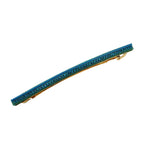 Barrette cheveux longue bleu 10cm avec chaine strass