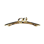 Barrette cheveux longue motif entrelacé doré 11cm