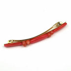 Barrette cheveux longue 10cm perles résine - cheveux fins