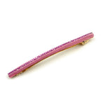 Barrette cheveux longue rose 10cm avec chaine strass