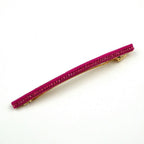 Barrette cheveux longue rouge 10cm avec chaine strass
