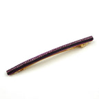 Barrette cheveux longue violet 10cm avec chaine strass