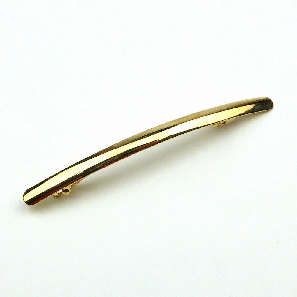 Barrette cheveux métal longue 10,5cm doré