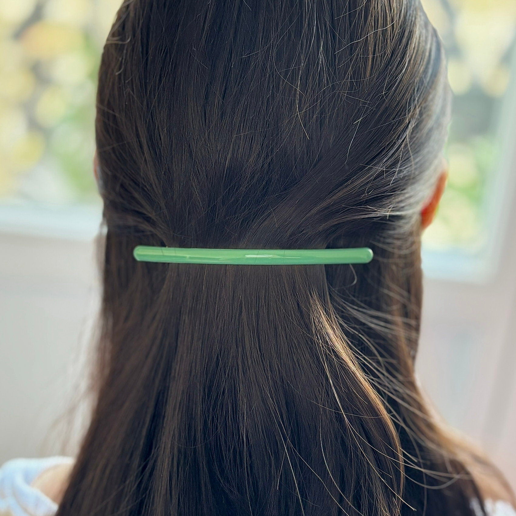 Barrette cheveux émail fine 10cm, cheveux fins