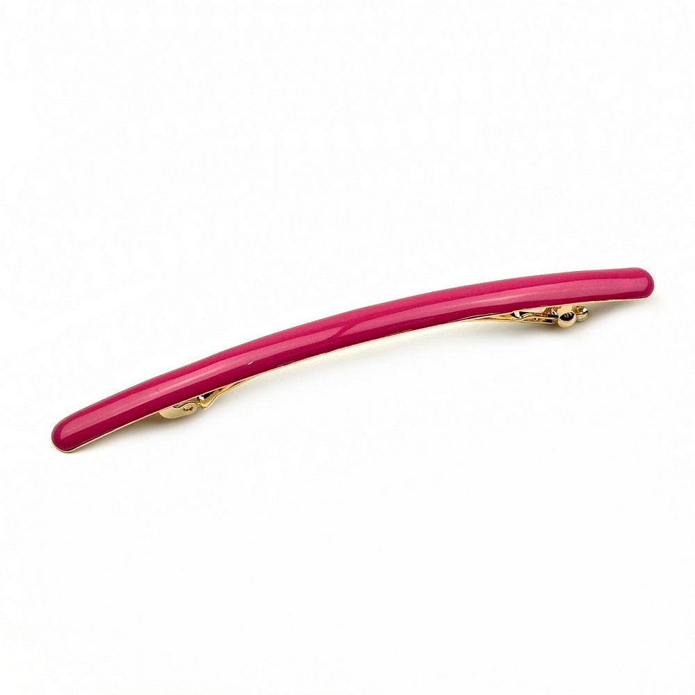 Barrette cheveux émail fine 10cm fuschia