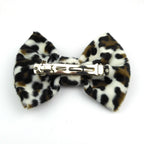 Barrette cheveux nœud imitation fourrure 8cm