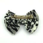 Barrette cheveux nœud imitation fourrure 8cm zebre