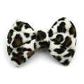 Barrette cheveux nœud imitation fourrure leopard 8cm