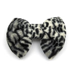 Barrette cheveux nœud imitation fourrure zebré 8cm