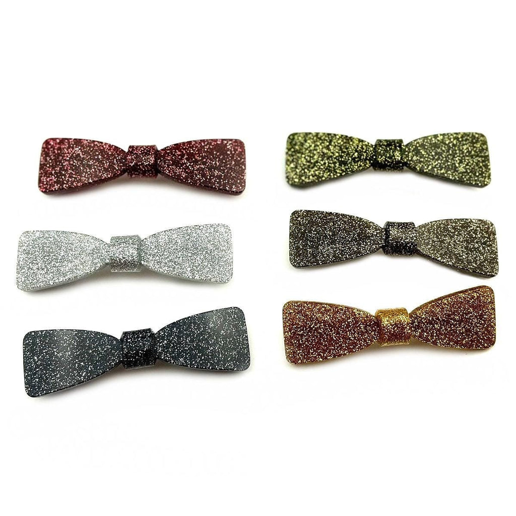 Barrette cheveux acetate paillette en forme de nœud