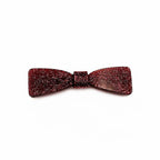 Barrette cheveux noeud en acetate paillette rouge