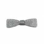 Barrette cheveux acetate incrustée de paillette argenté en forme de nœud