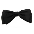 Grande barrette cheveux double noeud satin noir