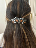 Barrette cheveux originale "3 masques" en pâte polymère