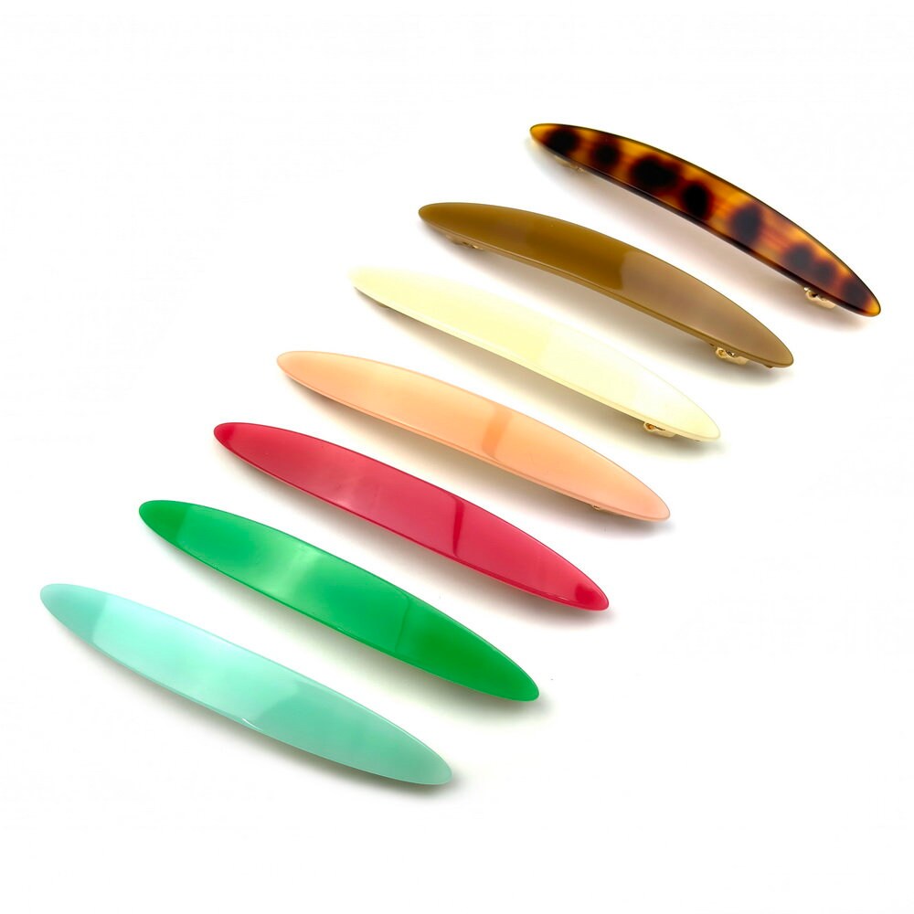 Barrette cheveux ovale 11cm en acétate fait main