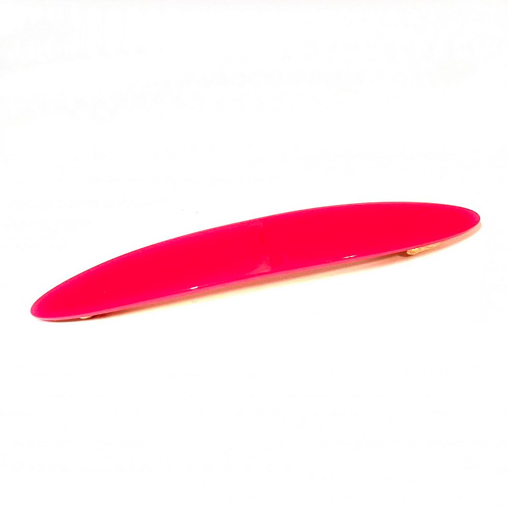 Barrette cheveux ovale 11cm en acétate fait main fuschia