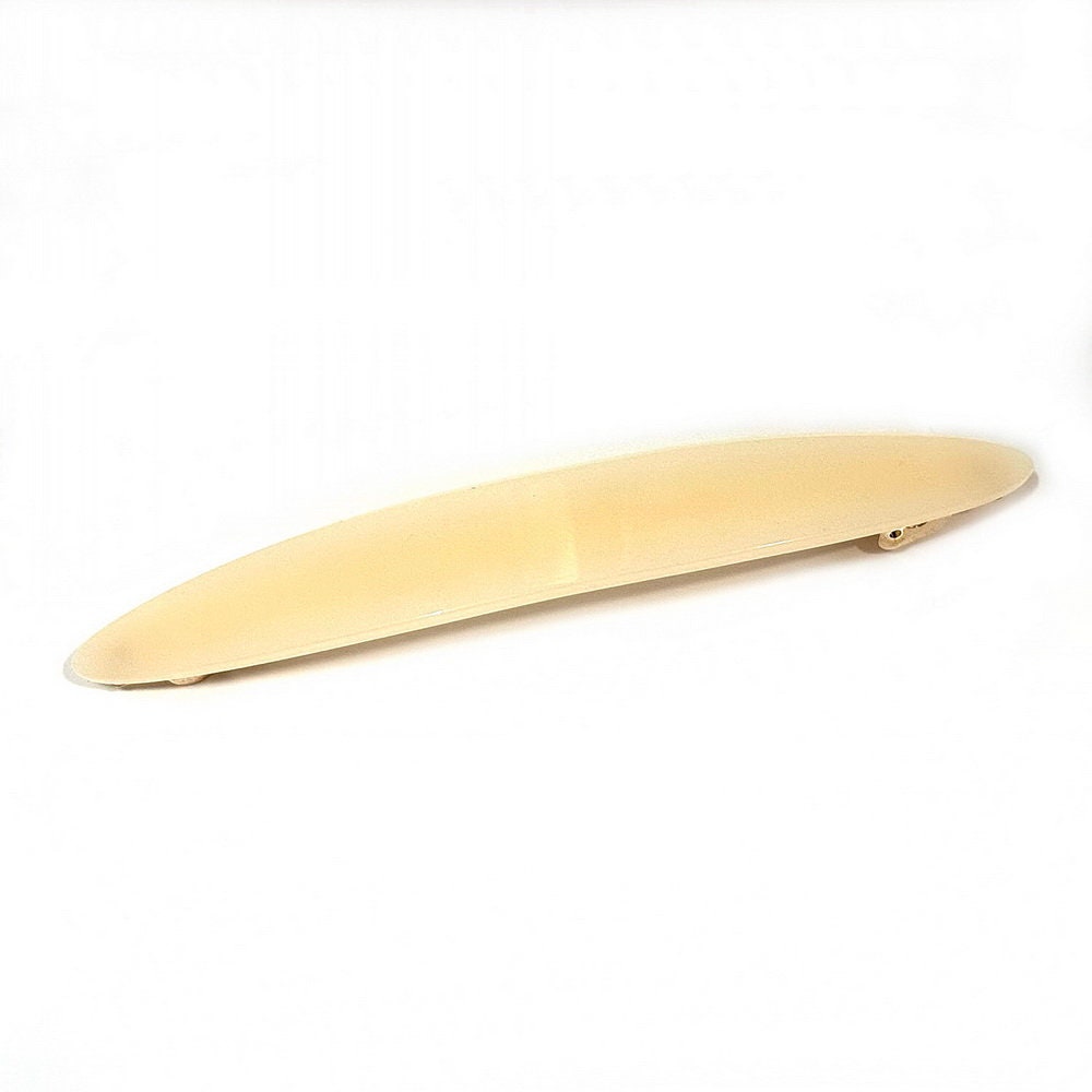 Barrette cheveux ovale 11cm en acétate fait main ivoire