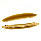 Barrette cheveux ovale 11cm en acétate fait main marron