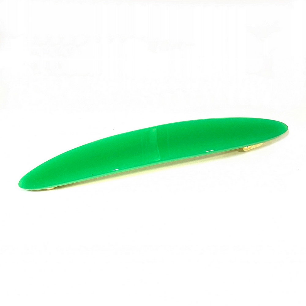 Barrette cheveux ovale 11cm en acétate fait main vert