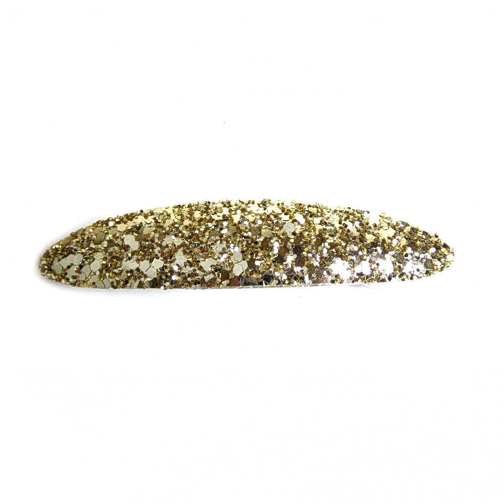 Barrette cheveux ovale 9cm paillettes doré