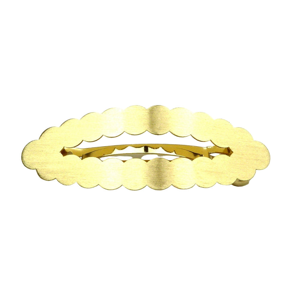 Barrette cheveux ovale métal brossé doré