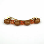 Barrette cheveux perles 8cm marron cheveux fin