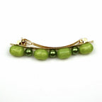 Barrette cheveux perles 8cm vert cheveux fin
