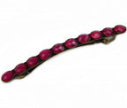 Barrette cheveux avec perles à facette vintage rouge 9cm