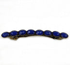 Barrette cheveux avec perles à facette vintage bleu 7cm