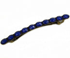Barrette cheveux avec perles à facette vintage bleu 9cm