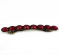 Barrette cheveux avec perles à facette vintage rouge 7cm