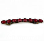 Barrette cheveux avec perles à facette vintage rouge 7cm