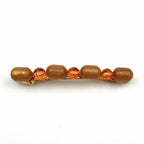 Barrette cheveux perles 8cm marron
